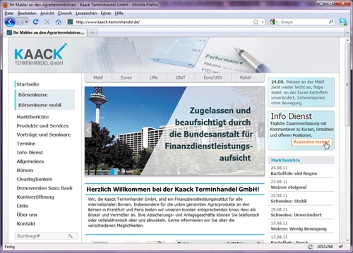 Neuer Internetauftritt der Kaack Terminhandel GmbH Neuer Internetauftritt der Kaack Terminhandel GmbH