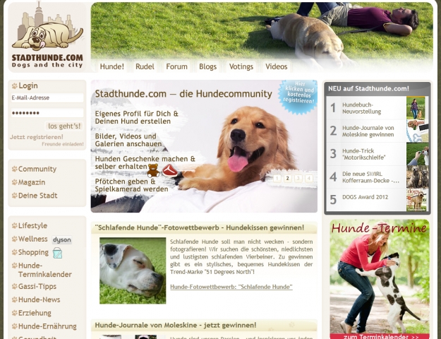 Stadthunde.com: Vier Jahre Social Networking für Hundehalter
