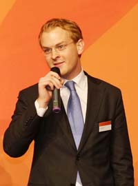 Kristof Krull bei der Preisverleihung in Frankfurt