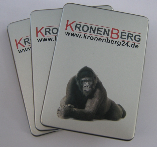 Kronenberg24 bedruckt individuell Designer Metalldosen in Kleinauflagen