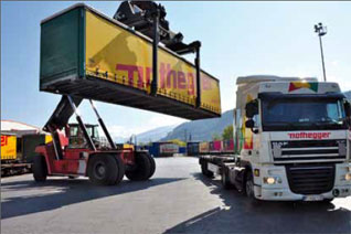 Verladung Bahncontainer Verladung Bahncontainer