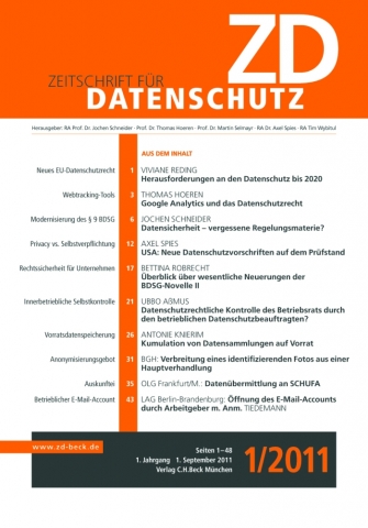 Zeitschrift für Datenschutz bei C.H.Beck