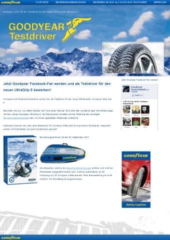 Goodyear Testdriver für neue Winterreifen UltraGrip 8 gesucht Goodyear Testdriver für neue Winterreifen UltraGrip 8 gesucht