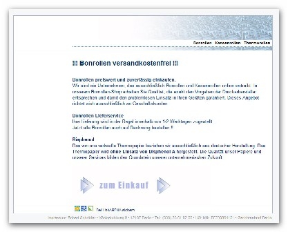 Bonrollen für den Kasseneinsatz Bonrollen für den Kasseneinsatz