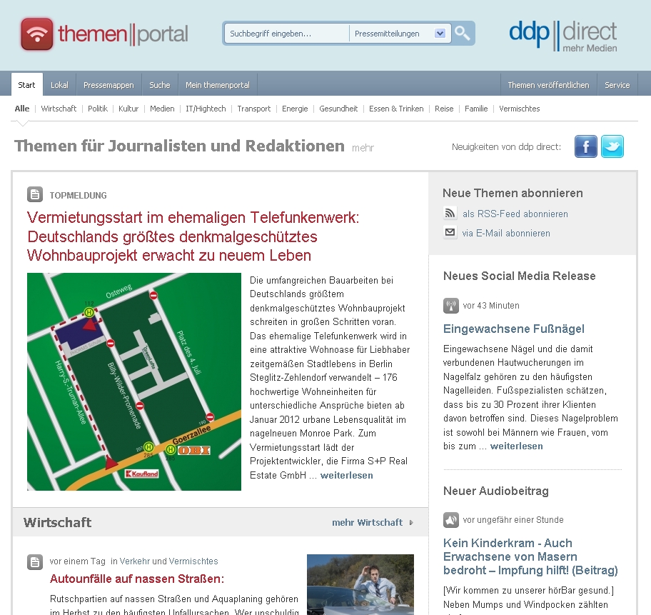 dapd-Gruppe weitet Service für Journalisten im Themenportal aus dapd-Gruppe weitet Service für Journalisten im Themenportal aus