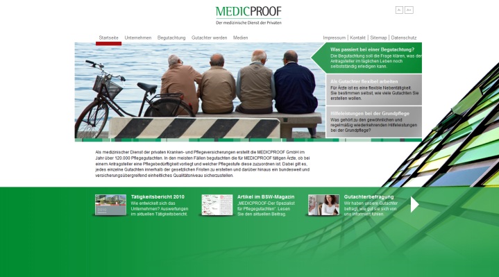 Die neue Homepage von MEDICPROOF