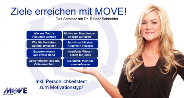Ziele erreichen mit MOVE: Rabatt für Seminare - jetzt in Ihrer Nähe