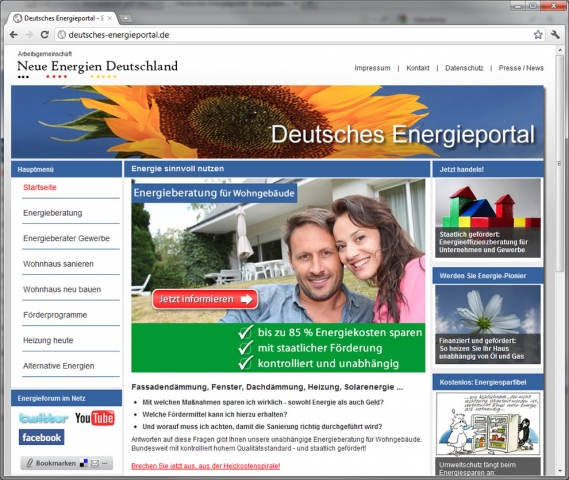 Joomla in der Praxis: formativ, Agentur für Webdesign Frankfurt, erstellt Deutsches-Energieportal mi