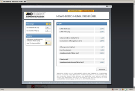 Online-Berechnungswerkzeug zur NRWG-Berechnung von Dreh- oder Kippflügelsystemen
