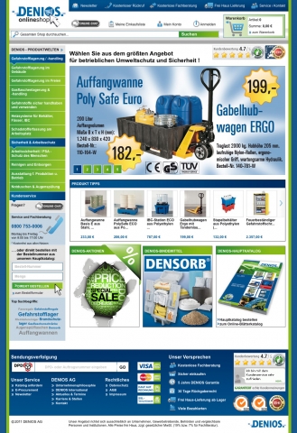 Online-Angebot weiter verbessert - DENIOS AG mit neuem Shop-System Online-Angebot weiter verbessert - DENIOS AG mit neuem Shop-System