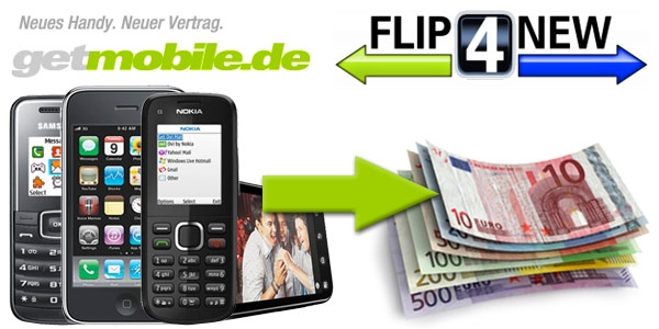 Flip4New: Altgeräte bei getmobile verkaufen und Bargeld kassieren Flip4New: Altgeräte bei getmobile verkaufen und Bargeld kassieren