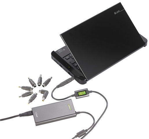 Revolt Flaches Universal-Notebook-Netzteil 70 Watt mit USB-Ladeport