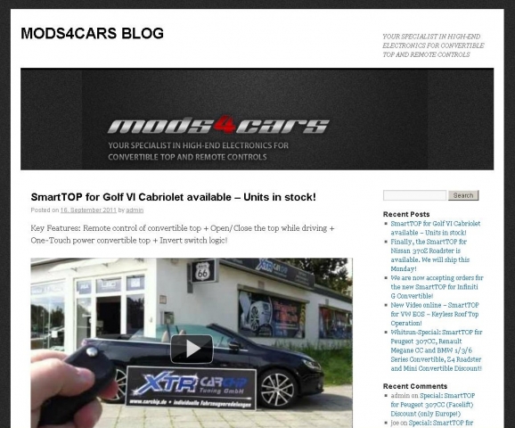 Mods4cars betreibt einen eigenen Blogg Mods4cars betreibt einen eigenen Blogg