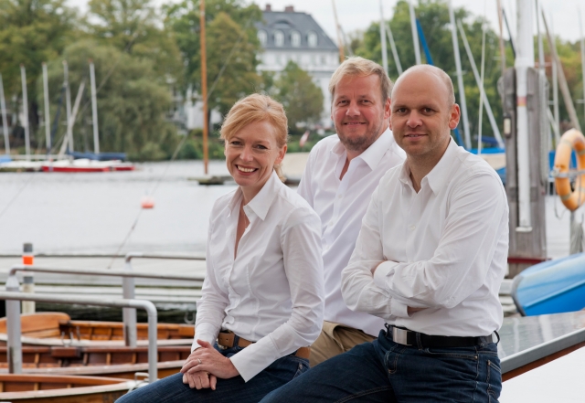 Neu in der Führungsebene bei Plan.Net in Hamburg: Ingrid Steffens, Martin Pahl und Thomas Zervos (vo