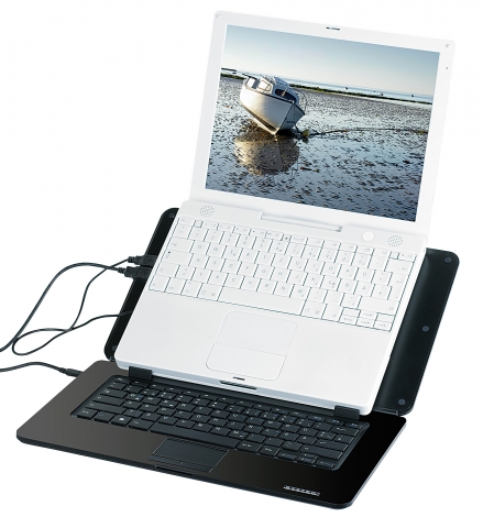 Xystec Notebook-Cooler-Pad mit Tastatur, Touchpad und USB-Hub Xystec Notebook-Cooler-Pad mit Tastatur, Touchpad und USB-Hub