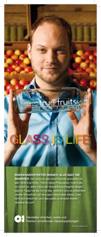 © O-I Europe Nicolas Lecloux ist Testimonial der Glass Is Life?-Kampagne von O-I.
