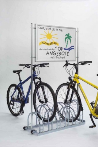 Werbefahrradständer Modellreihe CW 5000 für Fahrräder Werbefahrradständer Modellreihe CW 5000 für Fahrräder