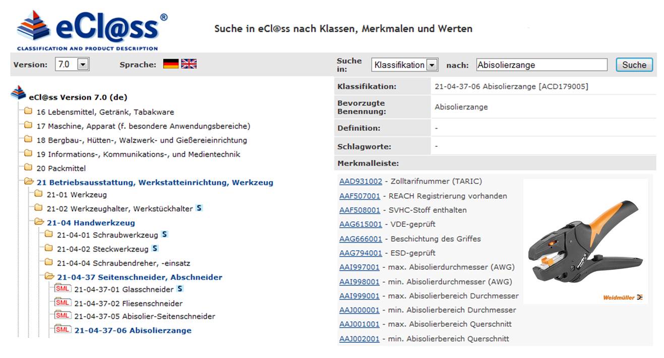 Beispiel Anzeige Klassen-Referenzbild in der eCl@ss-Suche Beispiel Anzeige Klassen-Referenzbild in der eCl@ss-Suche