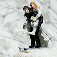 Winterliche Dekoration für die Hochzeitstorte