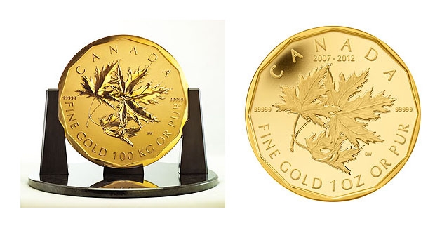 Weltgrößte Goldmünze durch neuen Maple Leaf aus Kanada geehrt