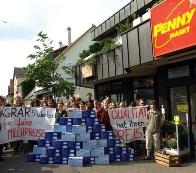 Hohenheimer Studenten forderten faire Milchpreise (Foto: Proplanta)