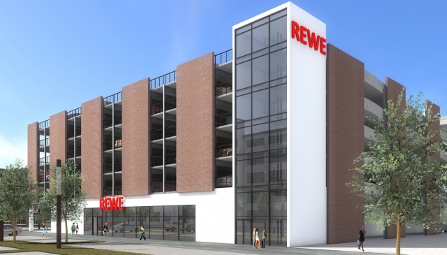 Neubau REWE-Markt Salamander-Areal: Alles für den täglichen Bedarf? nur fünf Minuten entfernt. Neubau REWE-Markt Salamander-Areal: Alles für den täglichen Bedarf? nur fünf Minuten entfernt.