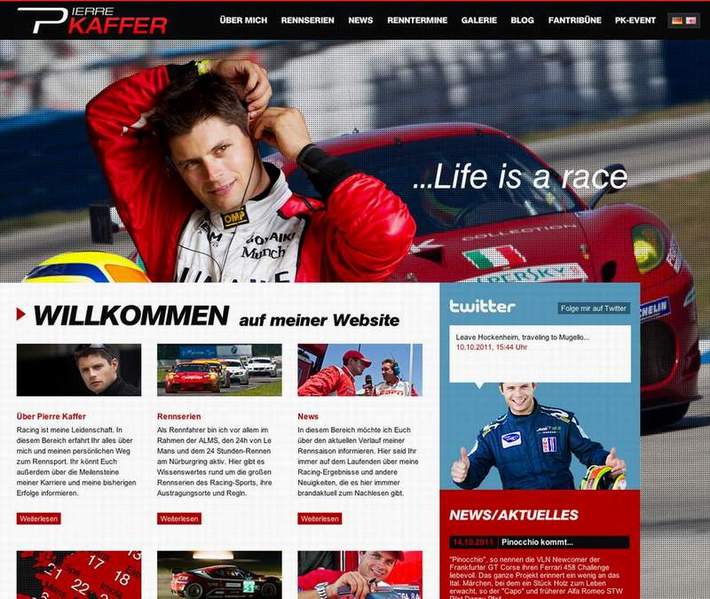 Pierre Kaffers neuer Website von Euroweb