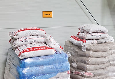 Streusalz Lagerung und Produktion