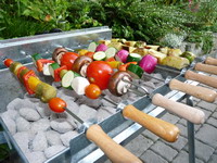 Vegetarischer Barbecue und Gemüsegrill Vegetarischer Barbecue und Gemüsegrill