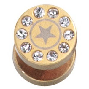 Ohrstecker gold mit Stern und Strass Ohrstecker gold mit Stern und Strass