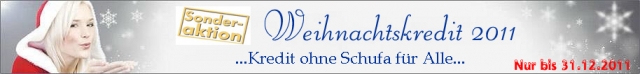 Weihnachtskredit 2011 ohne Schufa: Schnell, einfach und ohne viele Fragen