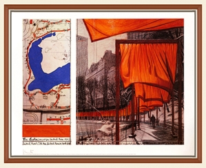 Bei kunstbutler.de zu kaufen:?Christo, The Gates, handsigniert.?, mit Passepartout und Rahmen.