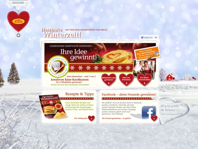 Die Aktionswebseite www.herzhaftewinterzeit.de bietet herzhafte Rezepte mit Käse, viele Deko- und Ba Die Aktionswebseite www.herzhaftewinterzeit.de bietet herzhafte Rezepte mit Käse, viele Deko- und Ba
