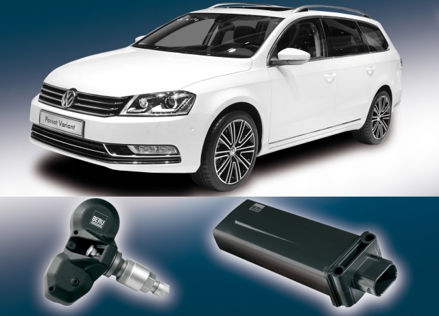 Das Reifendruck-Kontrollsystem TSS von BorgWarner BERU Systems warnt Fahrer des neuen VW Passat vor Das Reifendruck-Kontrollsystem TSS von BorgWarner BERU Systems warnt Fahrer des neuen VW Passat vor