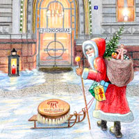 Der Baden-Badener Künstler Ulrich  Nöltling gestaltete die exklusive Weihnachtskarte des Friedrichsb