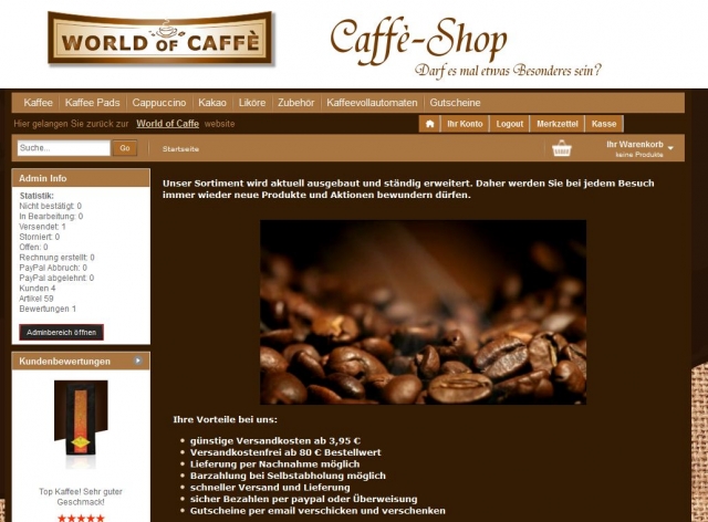 World-of-Caffe.de - Der neue Kaffee-shop World-of-Caffe.de - Der neue Kaffee-shop