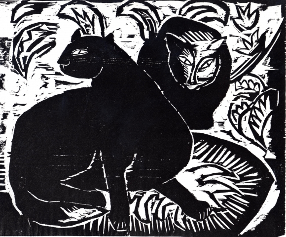 Karl Schmidt-Rottluff Katzen II, 1914 39,4 x 50 cm Werkverzeichnis: Schapire H 149© VG Bild-Kunst Karl Schmidt-Rottluff Katzen II, 1914 39,4 x 50 cm Werkverzeichnis: Schapire H 149© VG Bild-Kunst