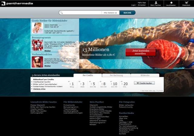 Die neue PantherMedia Homepage mit 13 Millionen lizenzfreien Bildern und neuen Produkten Die neue PantherMedia Homepage mit 13 Millionen lizenzfreien Bildern und neuen Produkten