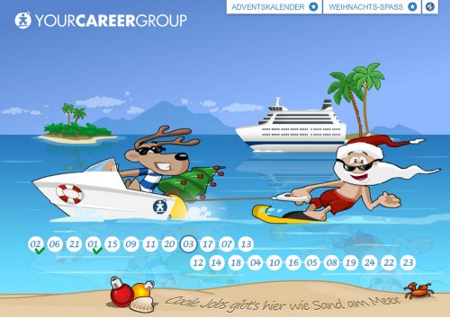 Online-Adventskalender der YOURCAREERGROUP AG verlost Preise im Gesamtwert von über 10.000 Euro Online-Adventskalender der YOURCAREERGROUP AG verlost Preise im Gesamtwert von über 10.000 Euro