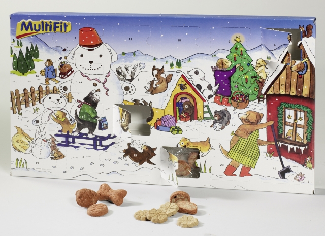 MultiFit Adventskalender - täglich ein vorweihnachtliches Leckerli für Hund oder Katze.