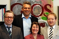 v.l. Prof. Dr. Stefan Heinemann, Jürgen Hingsen, Elisabeth Gemein, Burkhard Röhrig v.l. Prof. Dr. Stefan Heinemann, Jürgen Hingsen, Elisabeth Gemein, Burkhard Röhrig