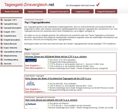 Tagesgeld-Zinsvergleich.net - Tagesgeld und Festgeld im Vergleich