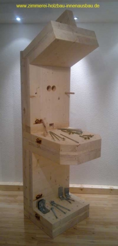 Messemodel - Massivholzhaus Darstellung Decken-, Wand- und Dachaufbau
