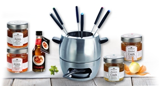 Mit dem köstlichen Fondue-Gourmet-Set von L.W.C. Michelsen kommen neben dem Gerät auch köstliche Rel