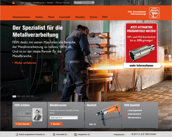 FEIN präsentiert sich neu im Internet FEIN präsentiert sich neu im Internet