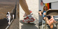 Jeder Läufer bekam vom Badwater-Sponsor BÄR ein Paar High Performance Laufschuhe. Jeder Läufer bekam vom Badwater-Sponsor BÄR ein Paar High Performance Laufschuhe.