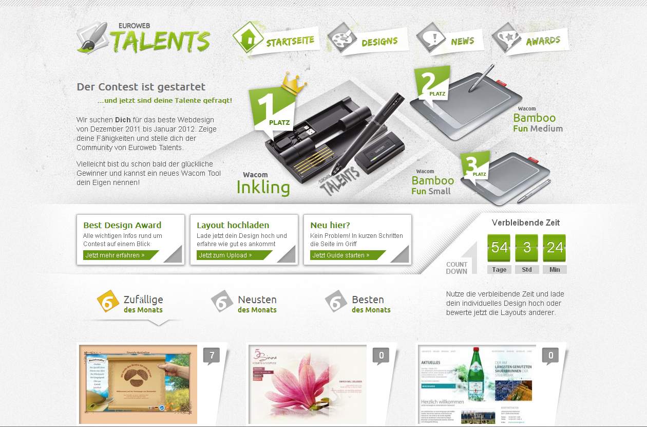 Homepage von Euroweb Talents