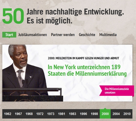 Die Jubiläums-Website der Welthungerhilfe von Aperto Die Jubiläums-Website der Welthungerhilfe von Aperto