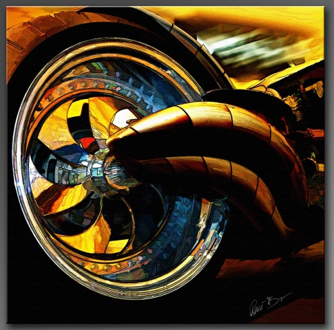 Diquarelle: Hollister´s Custom Bike auf Leinwand