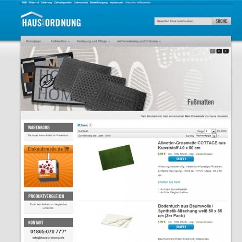 Unter hausundordnung.de geht der nächste Themenshop der Einkaufsmeile.de an den Start